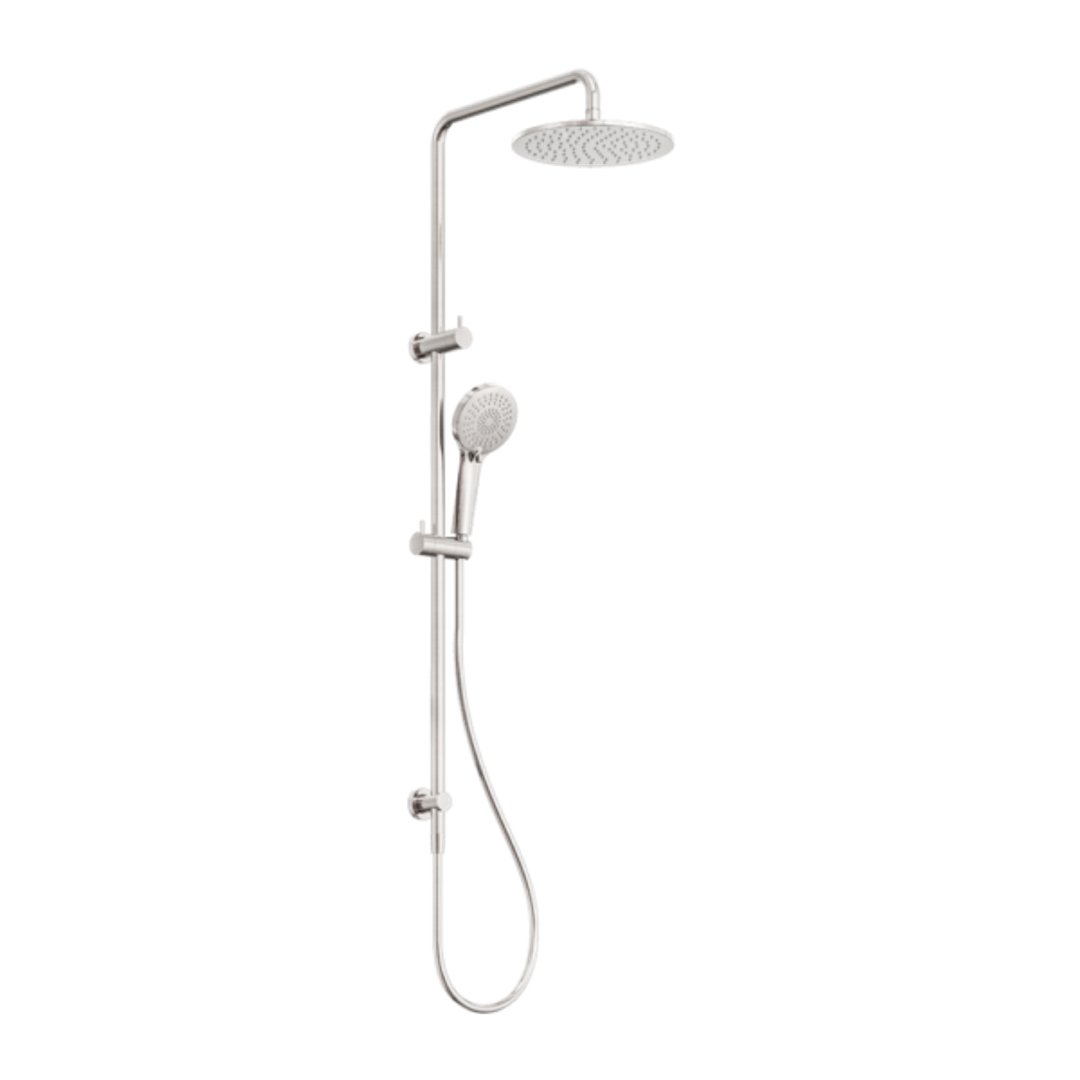 Nero Round Twin Shower - Brushed Nickel