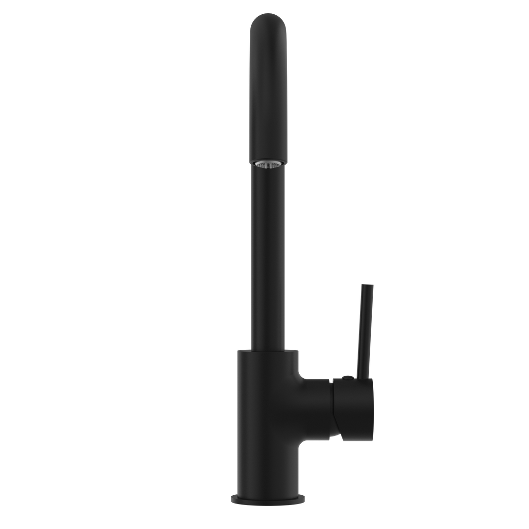 Dolce Kitchen Nero Mixer (Curved Spout) Shower - Matt Black