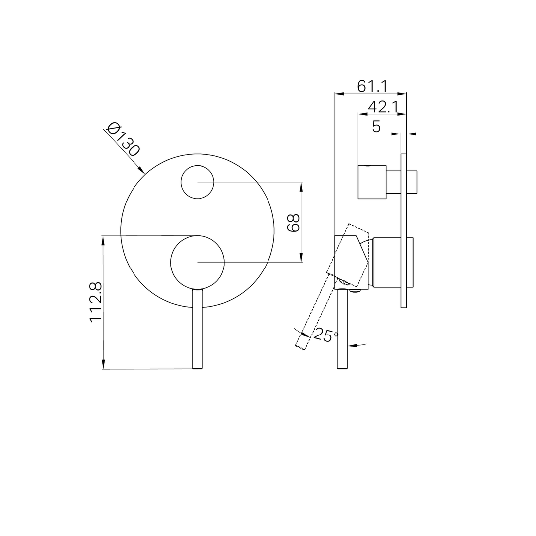 Nero Dolce Shower Mixer With Diverter Trim Kits Only - Chrome
