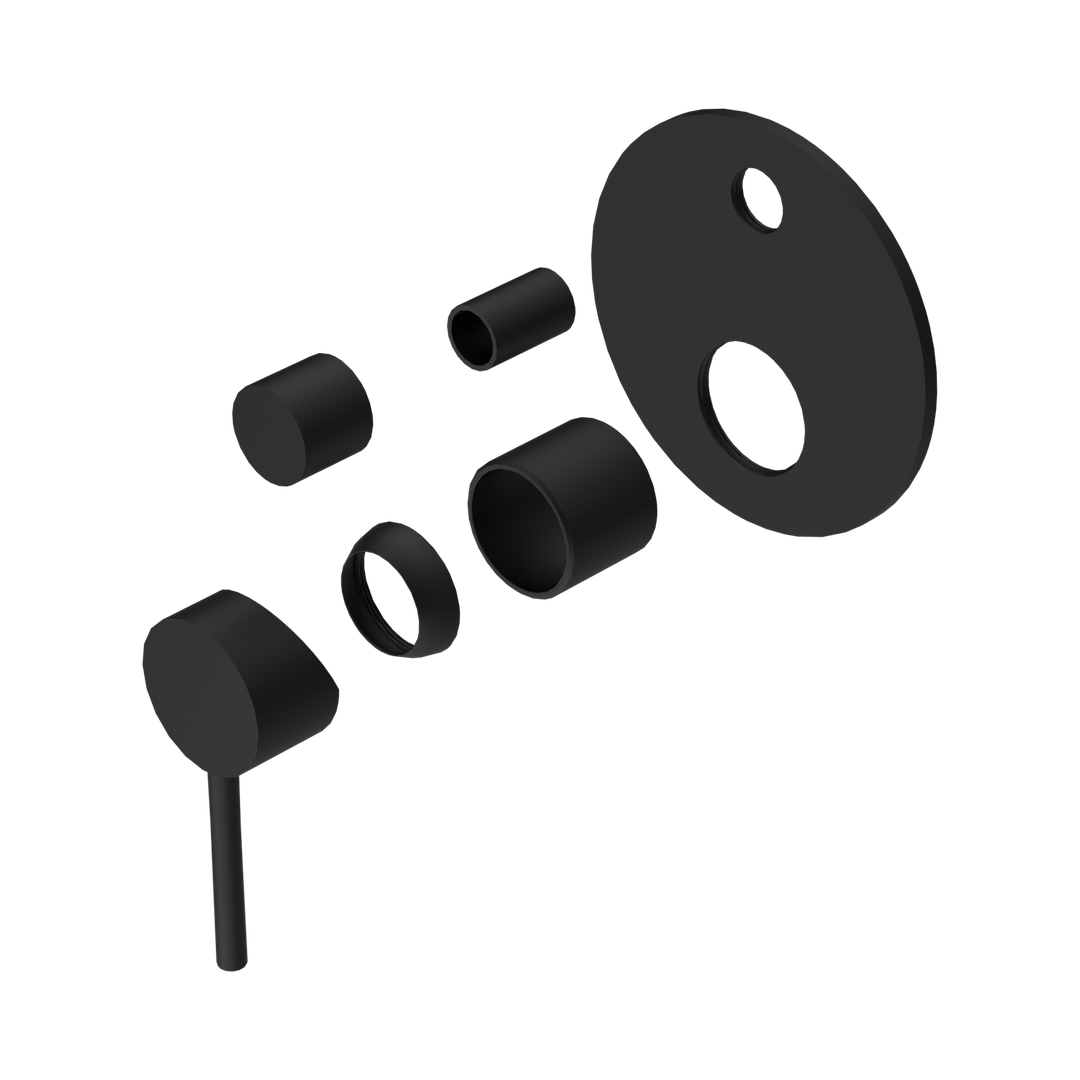 Nero Dolce Shower Mixer With Diverter Trim Kits Only - Matte Black