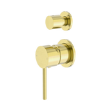 Nero Dolce Shower Mixer With Diverter Separate Back Plate - Brushed Gold