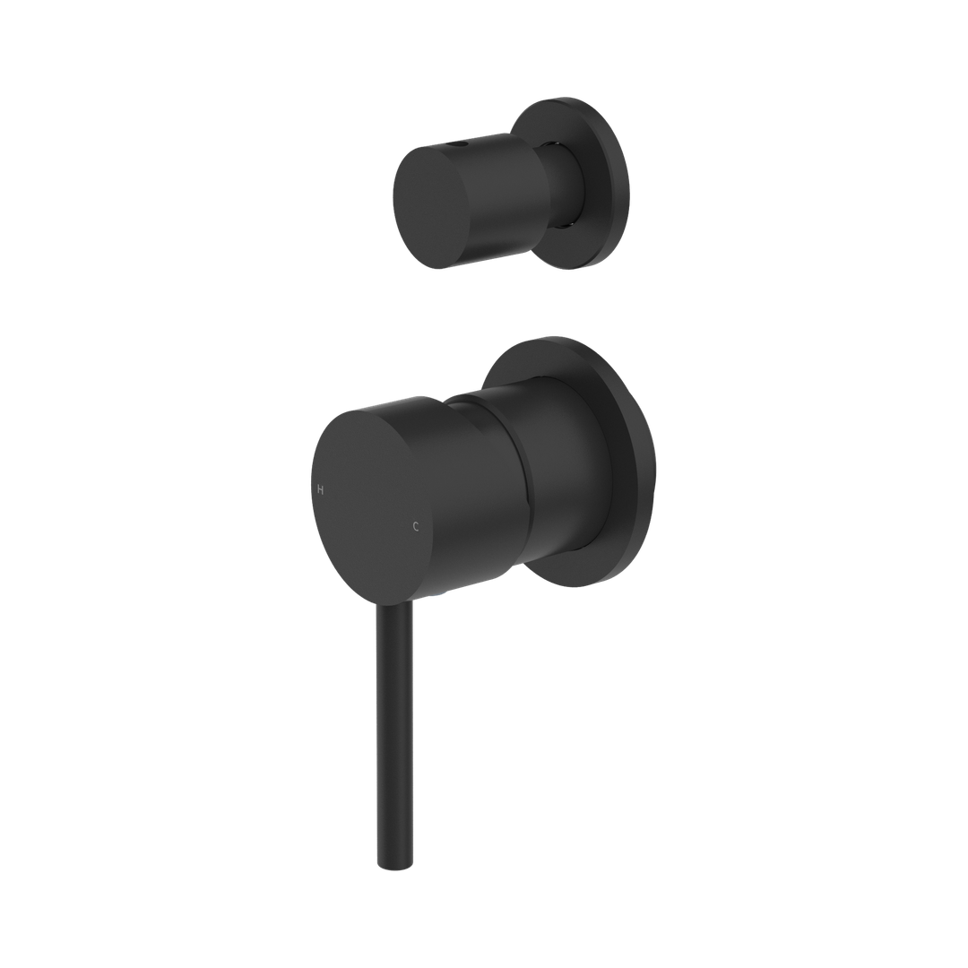 Nero Dolce Shower Mixer With Diverter Separate Back Plate - Matte Black