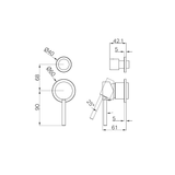 Nero Dolce Shower Mixer With Diverter Separate Back Plate Trim Kits Only - Chrome
