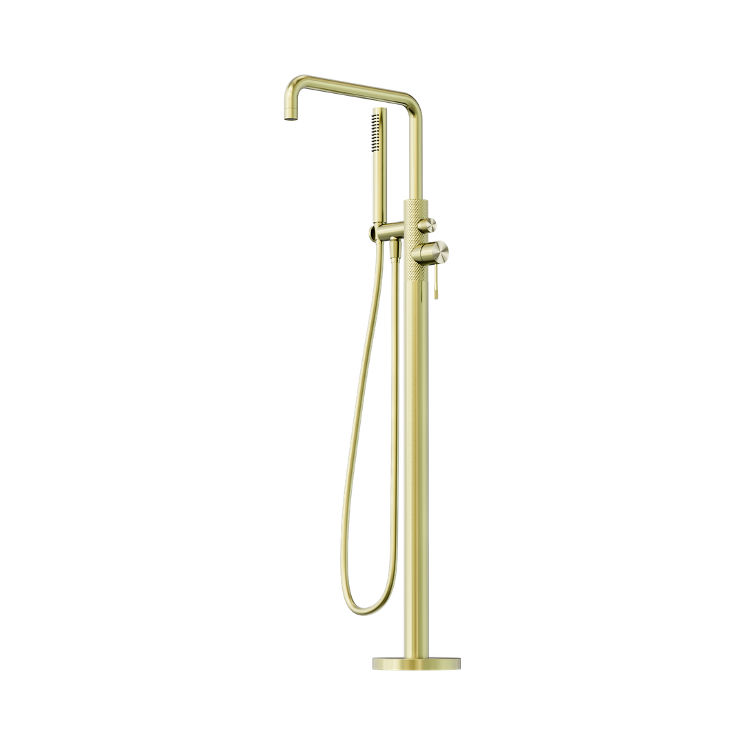 Nero Opal Freestanding Bath Mixer With Hand Shower - Brushed Gold