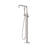 Nero Opal Freestanding Bath Mixer With Hand Shower - Brushed Nickel