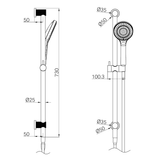 Nero Opal Shower Rail With Air Nero Shower - Brushed Gold