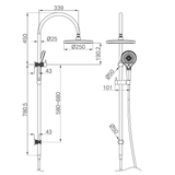 Nero Opal Twin Shower - Brushed Gold