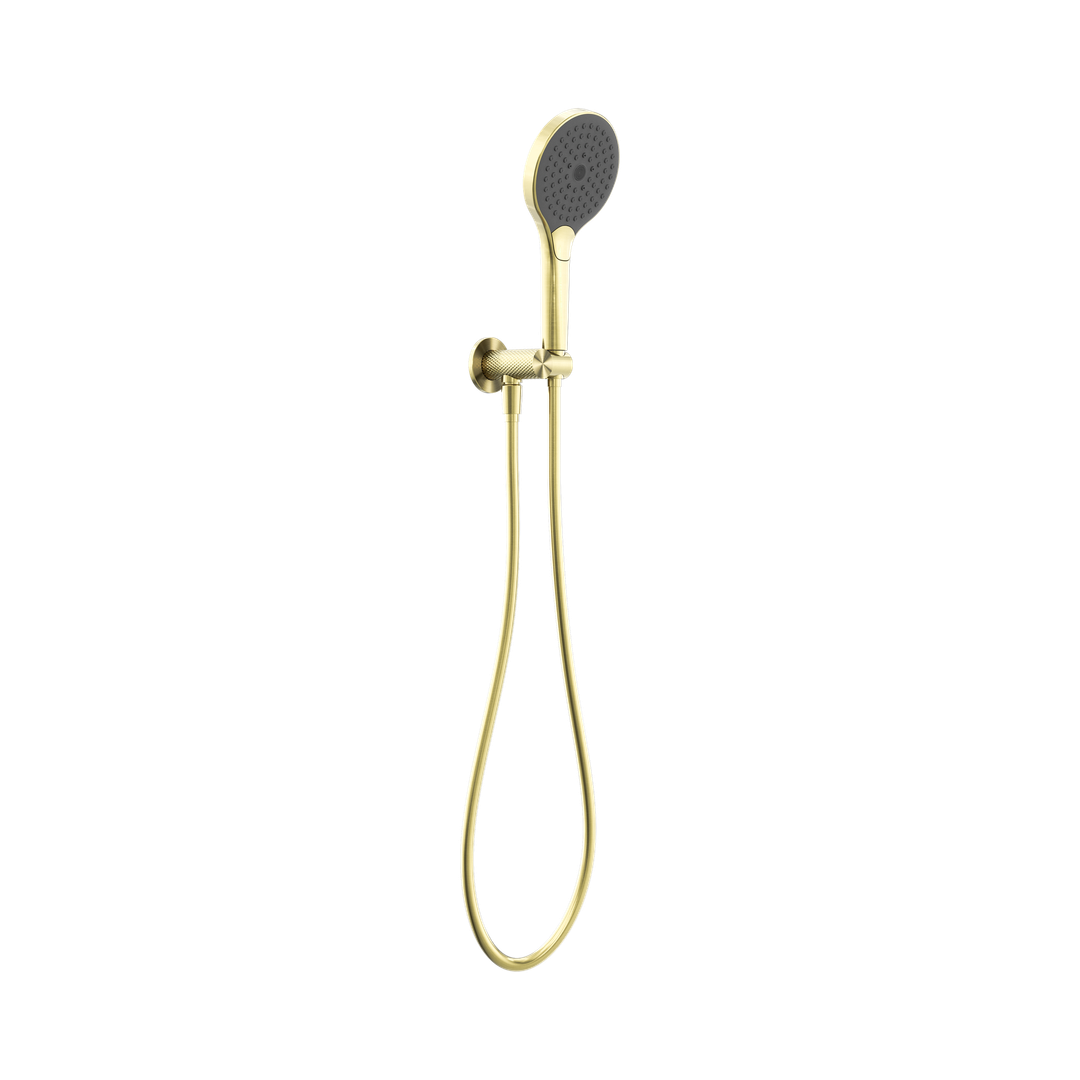 Nero Opal Shower On Bracket With Air Shower II - Brushed Gold