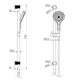 Nero Opal Shower Rail With Air Shower II - Graphite