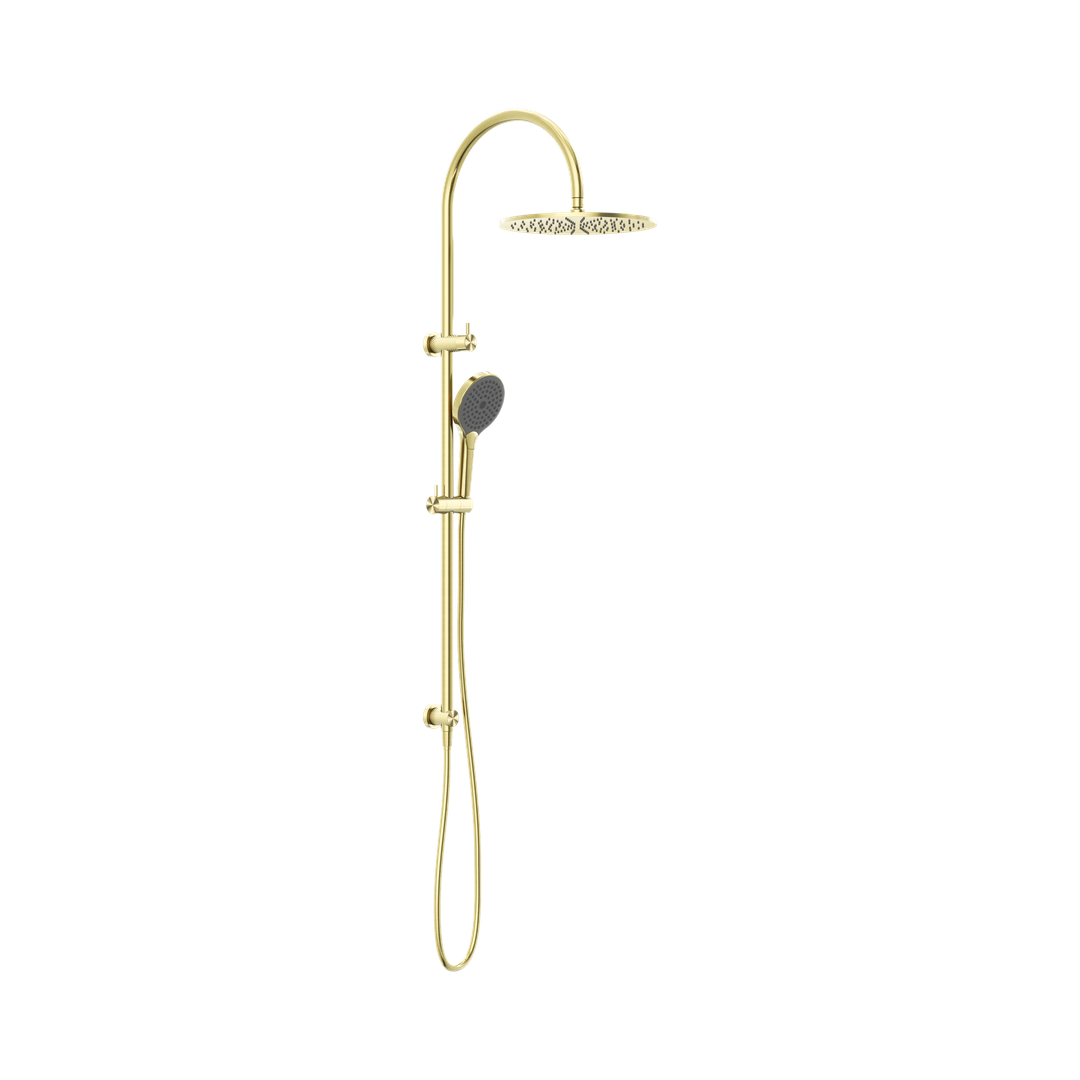 Nero Opal Twin Shower With Air Shower II - Brushed Gold