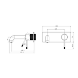Nero Opal Wall Basin/Bath Mixer 160mm Spout - Brushed Bronze