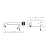 Nero Opal Wall Basin/Bath Mixer 230Mm - Graphite