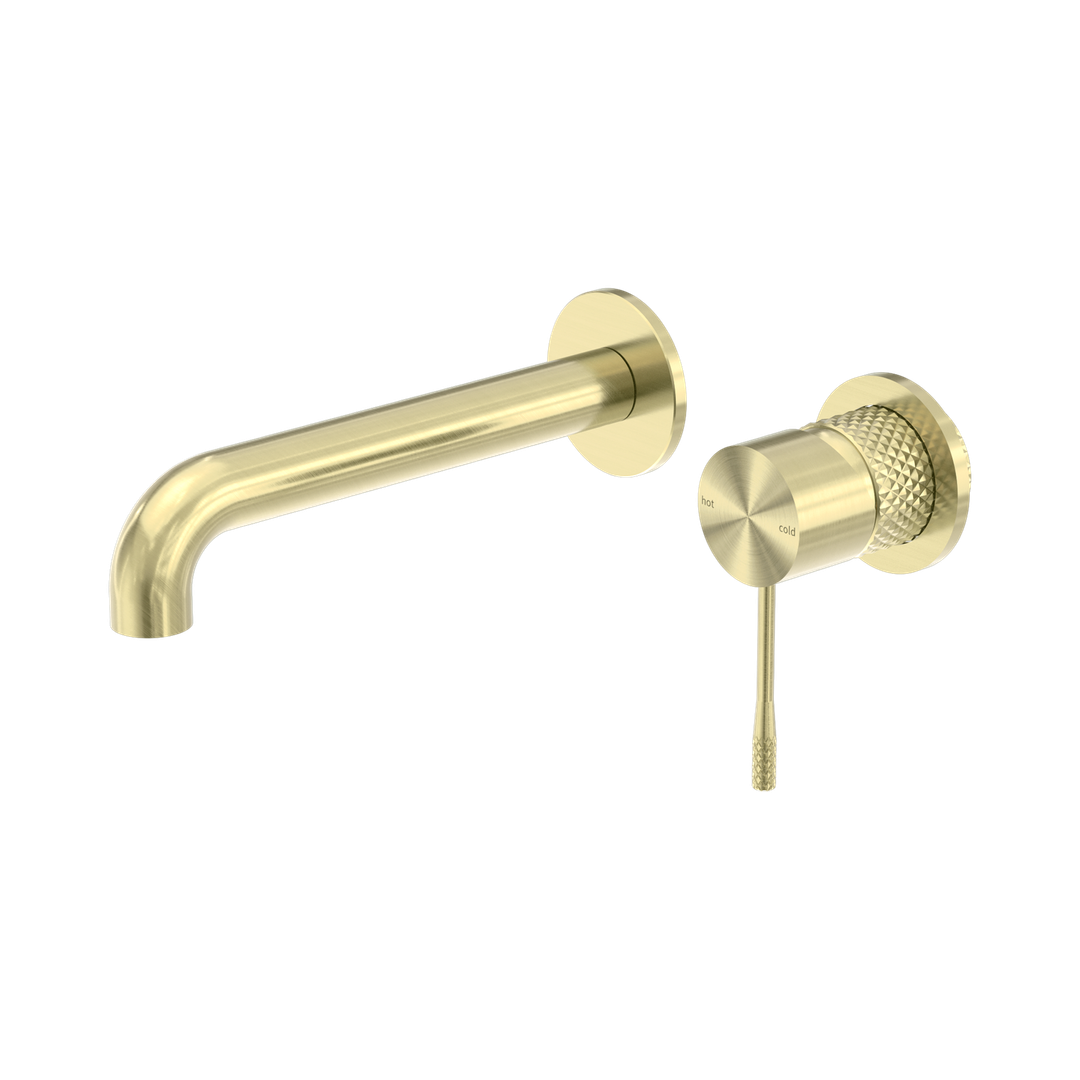 Nero Opal Wall Basin/Bath Mixer Separate Back Plate 120Mm - Brushed Gold