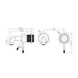 Nero Opal Wall Basin/Bath Mixer Separate Back Plate 120Mm - Graphite
