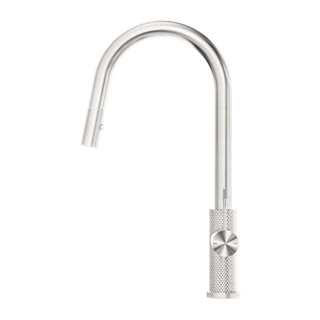 Opal Pull Out Sink Nero Mixer With Vegie Spray - Brushed Nickel
