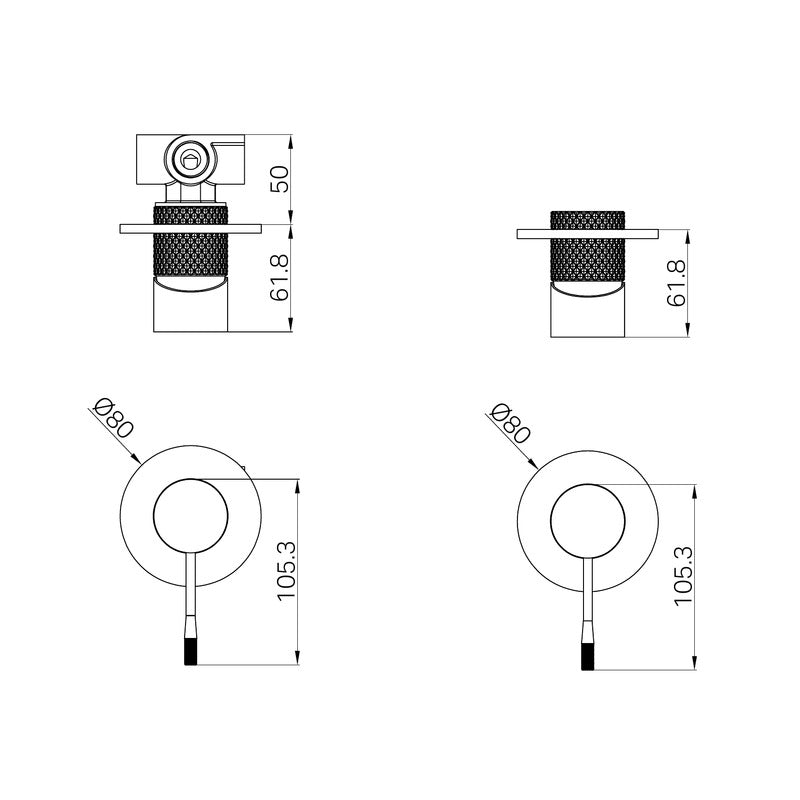 Nero Opal Shower Mixer 80mm Plate - Brushed Bronze