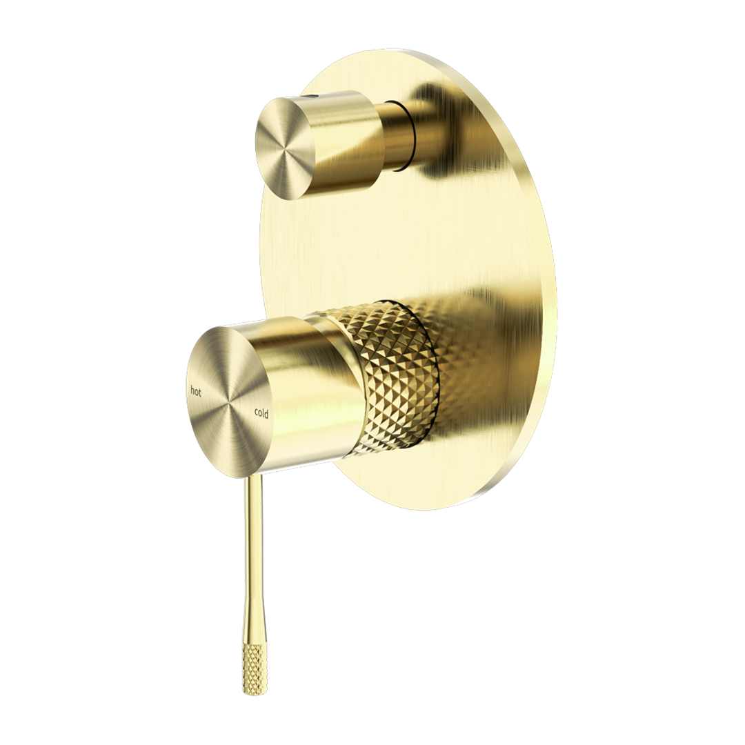 Nero Opal Shower Mixer With Divertor - Brushed Gold