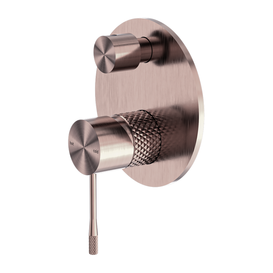 Nero Opal Shower Mixer With Divertor - Brushed Bronze