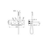 Nero Opal Progressive Shower System With Spout 250Mm Trim Kits Only - Graphite