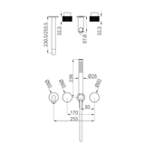 Nero Opal Progressive Shower System Separate Plate & Spout 230Mm Trim Kits Only - Graphite