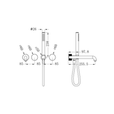 Nero Opal Progressive Shower System Sep. Plate C/W Spout 250Mm Trim Kit Only - Brushed Bronze