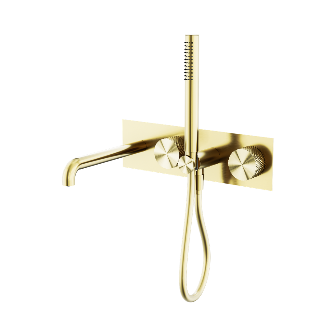 Nero Opal Progressive Shower System With Spout 230Mm - Brushed Gold