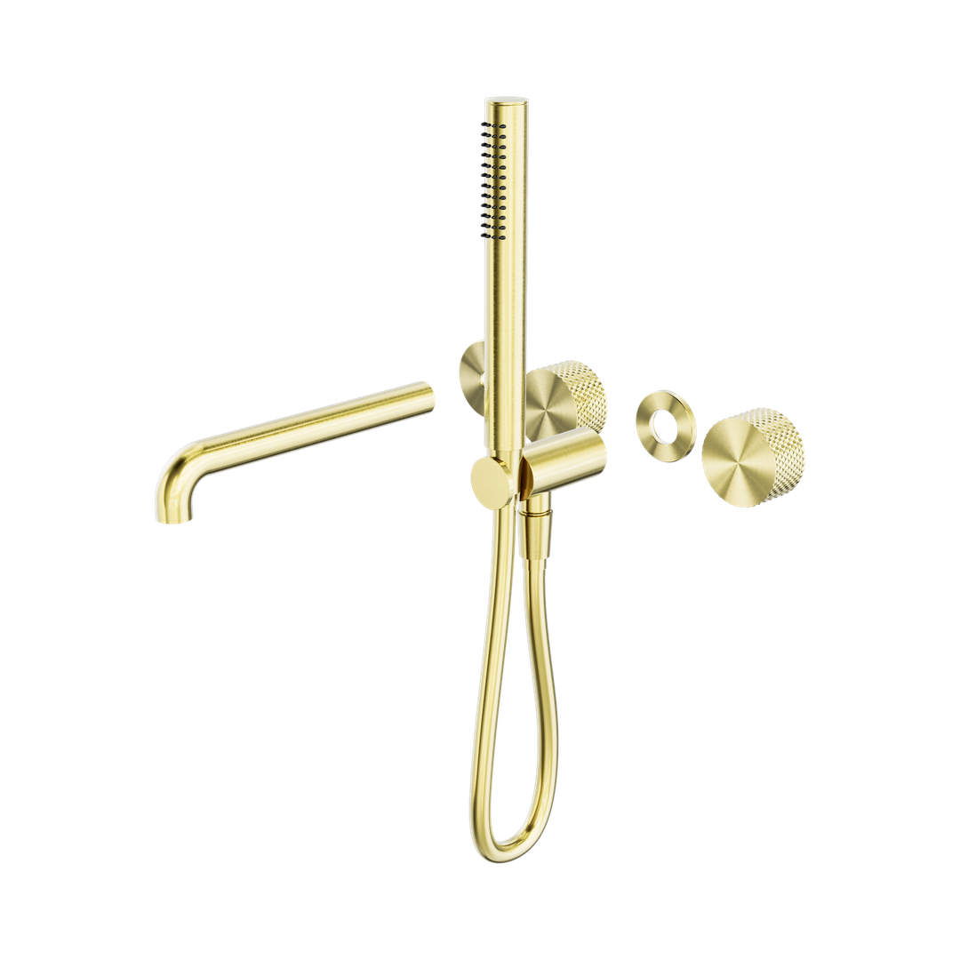 Nero Opal Progressive Shower System Sep. Plate C/W Spout 230Mm Trim Kit Only - Brushed Gold