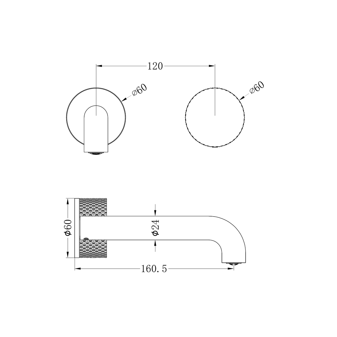 Nero Opal Progressive Wall Basin/Bath Set 160Mm - Brushed Bronze