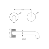 Opal Progressive Wall Basin Nero Mixer 185mm Spout - Brushed Bronze