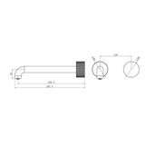 Nero Opal Progressive Wall Basin/Bath Set 260Mm - Brushed Nickel