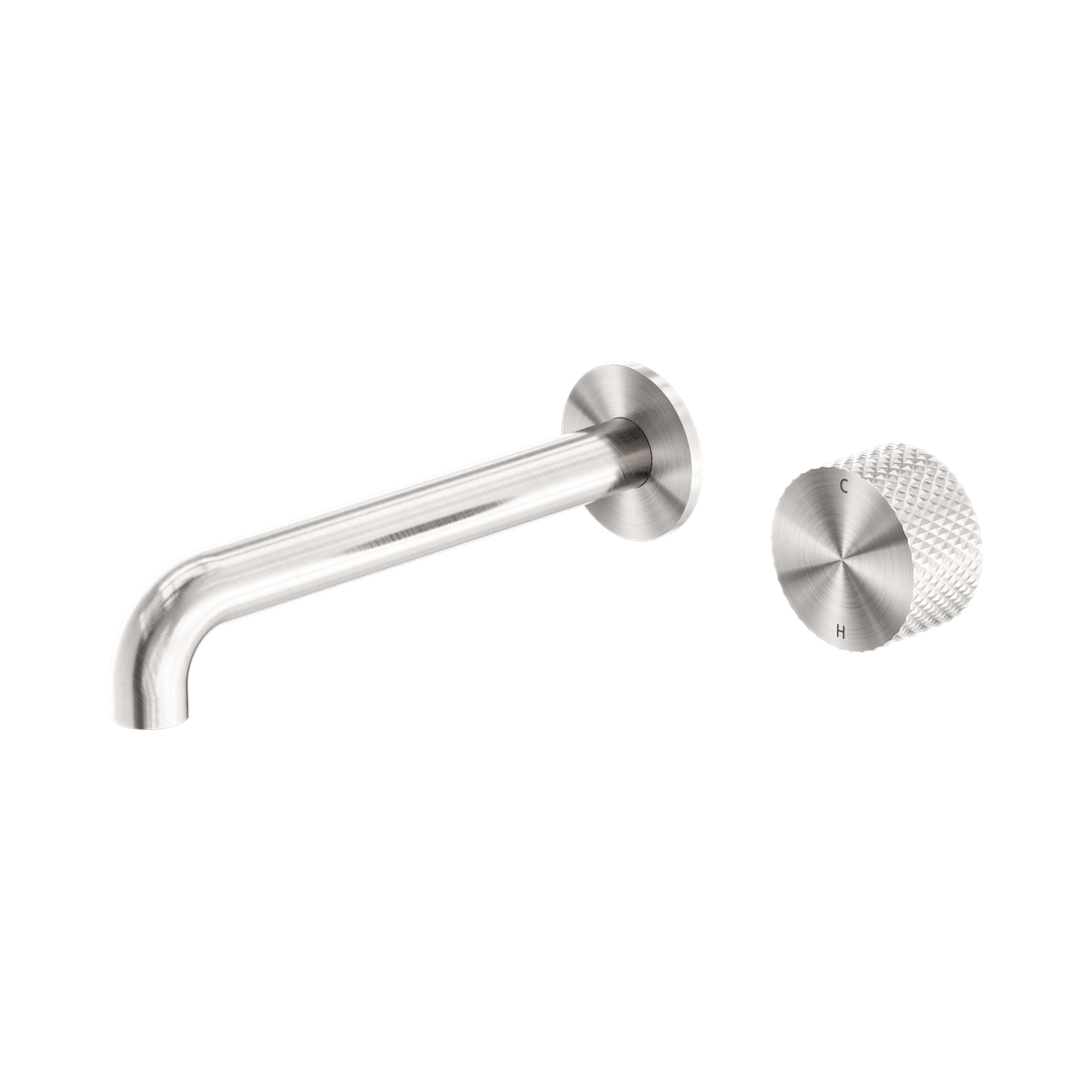 Nero Opal Progressive Wall Basin/Bath Set 120Mm - Brushed Nickel