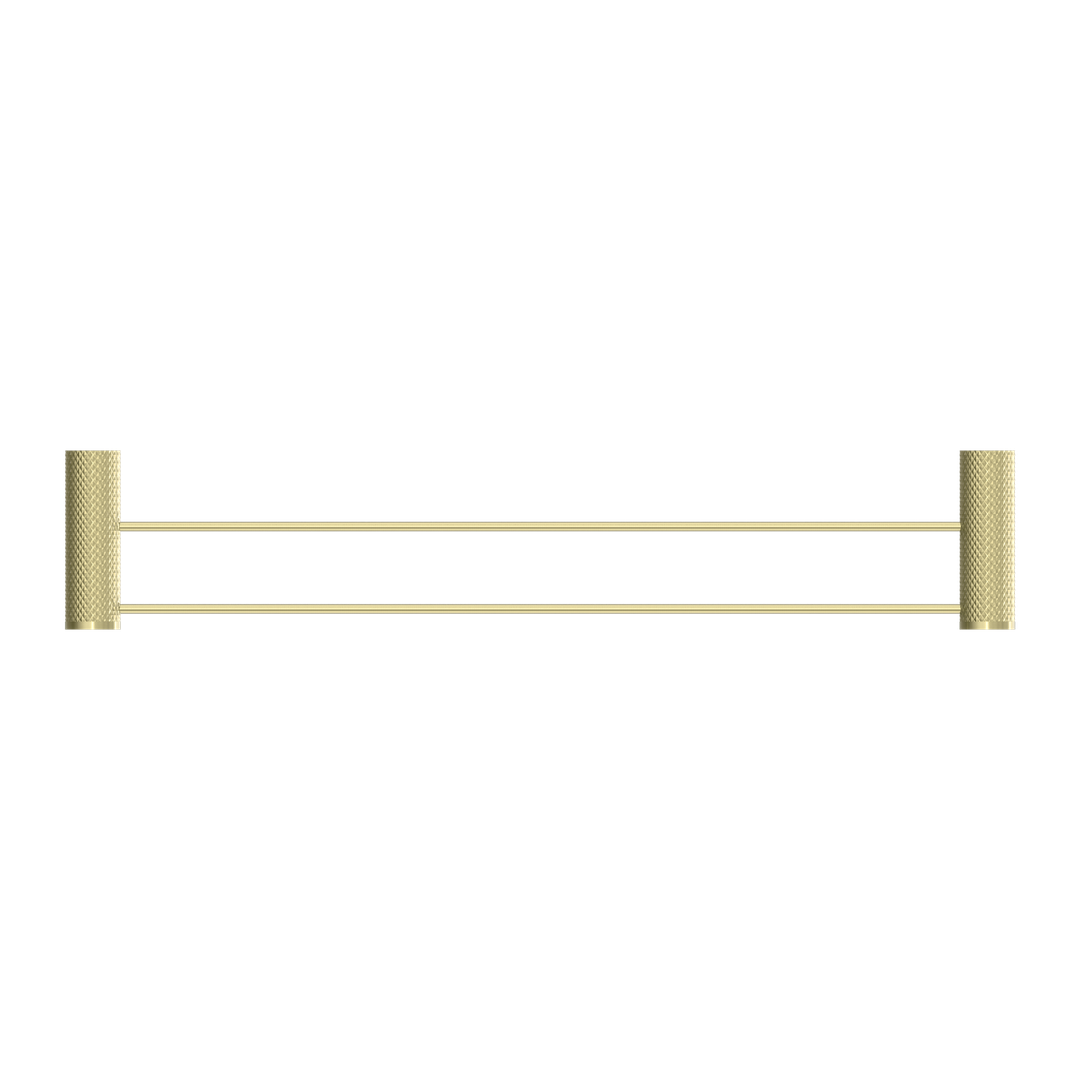 Nero Opal Double Towel Rail - Brushed Gold 600mm