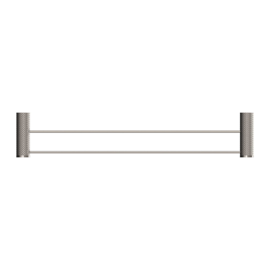 Nero Opal Double Towel Rail - Brushed Nickel 600mm