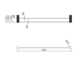 Nero Opal Double Towel Rail 800Mm - Graphite