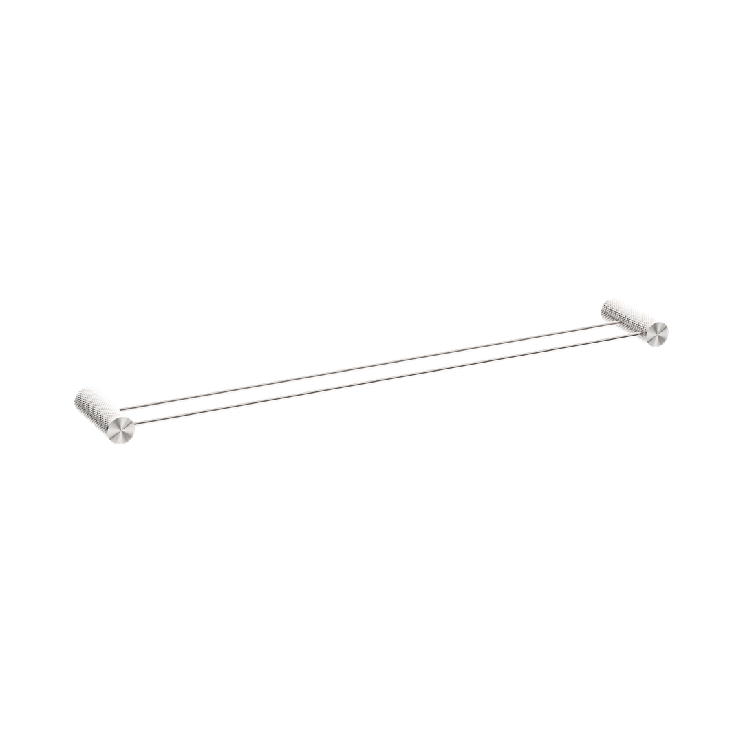 Nero Opal Double Towel Rail 800Mm - Brushed Nickel