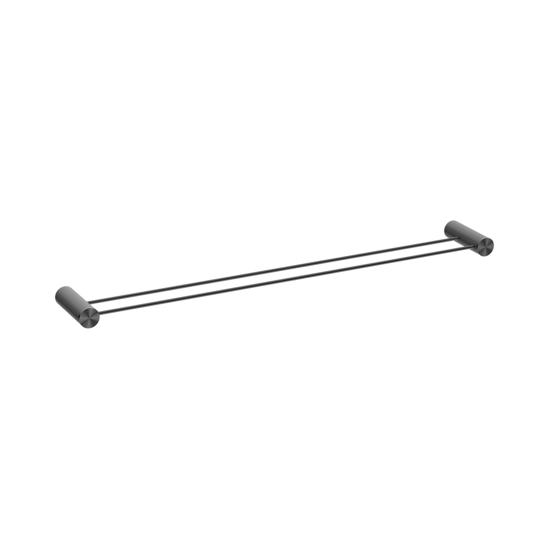Nero Opal Double Towel Rail 800Mm - Graphite