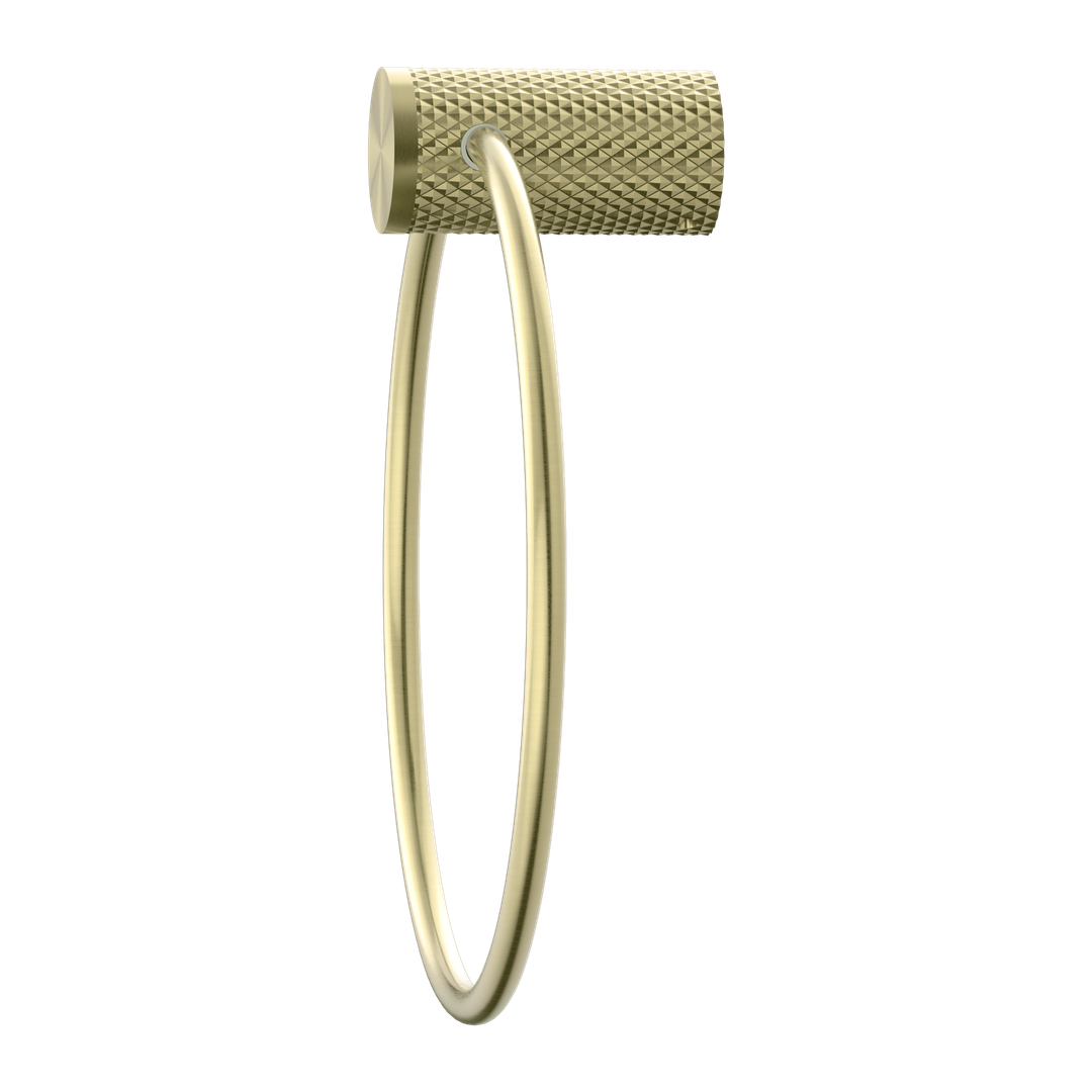 Nero Opal Towel Ring - Brushed Gold