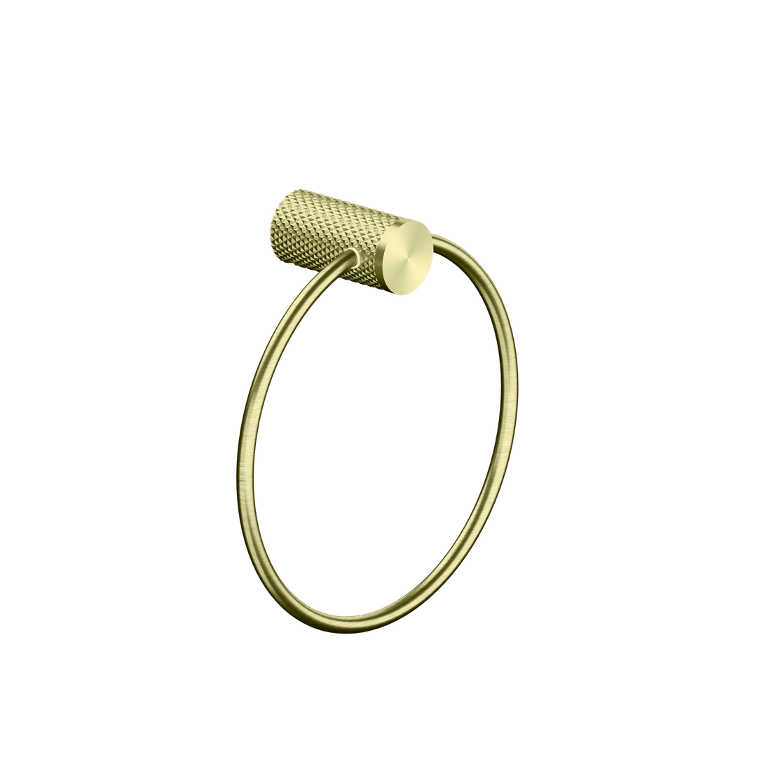 Nero Opal Towel Ring - Brushed Gold
