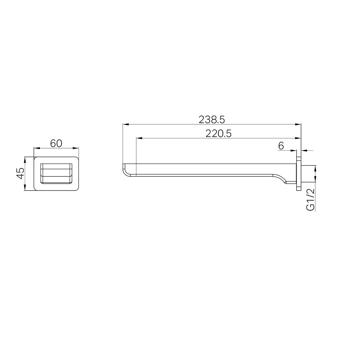 Celia Nero Bath Spout Shower - Chrome