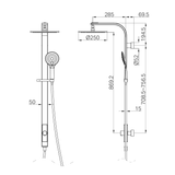 Rain Round Nero Shower Set Single Hose Shower - Chrome