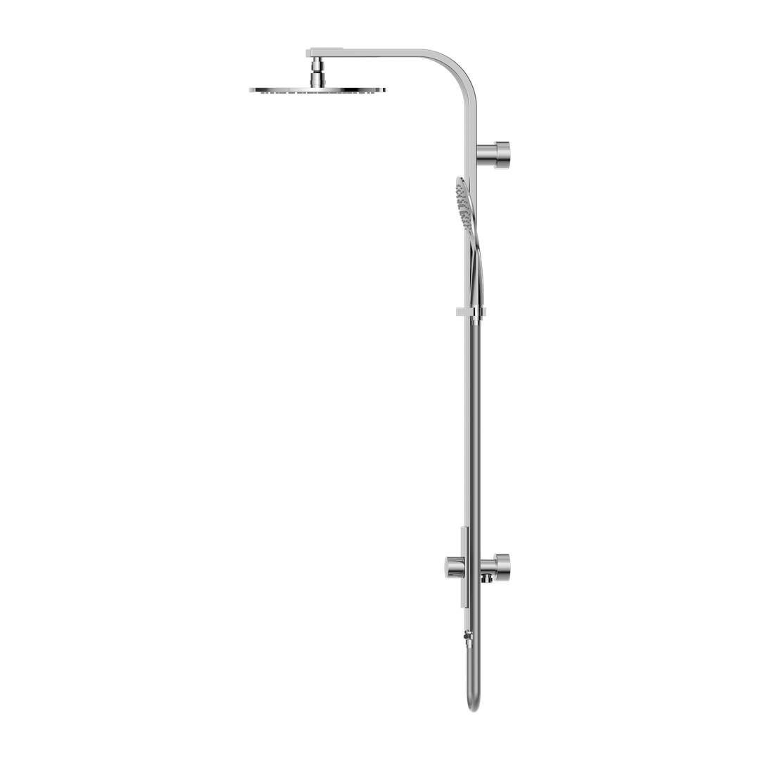 Rain Round Nero Shower Set Single Hose Shower - Chrome