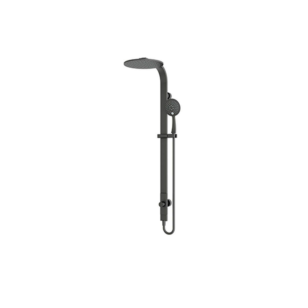 Nero Rain Round Shower Set Single Hose - Matt Black