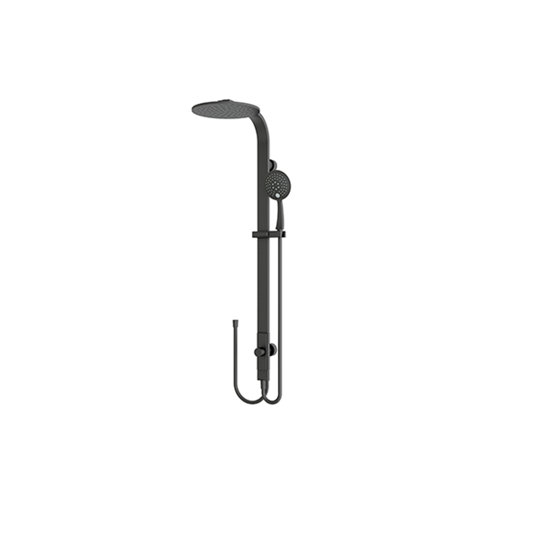 Nero Rain Round Shower Set Double Hose - Matte Black