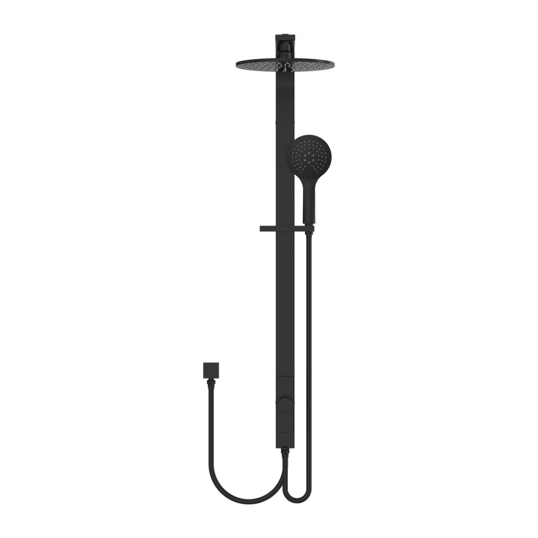 Nero Rain Round Shower Set Double Hose - Matte Black