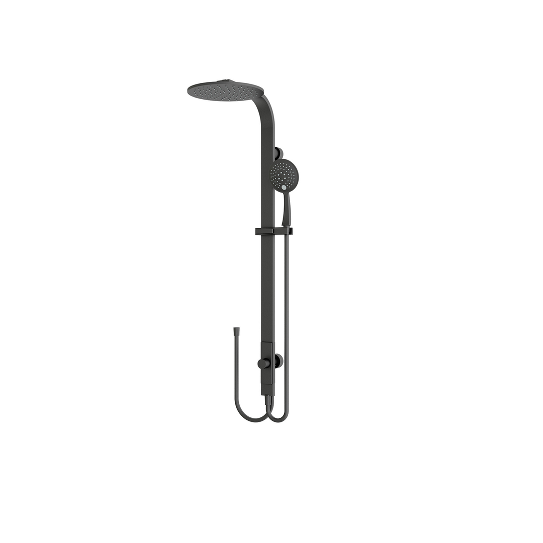 Nero Rain Round Shower Set Double Hose - Matte Black
