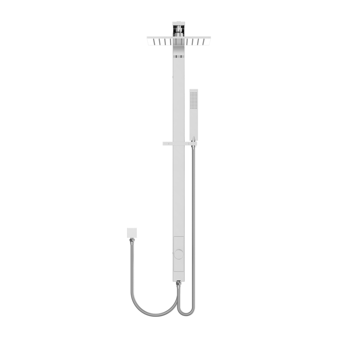 Rain Square Nero Shower Set Double Hose Shower - Chrome