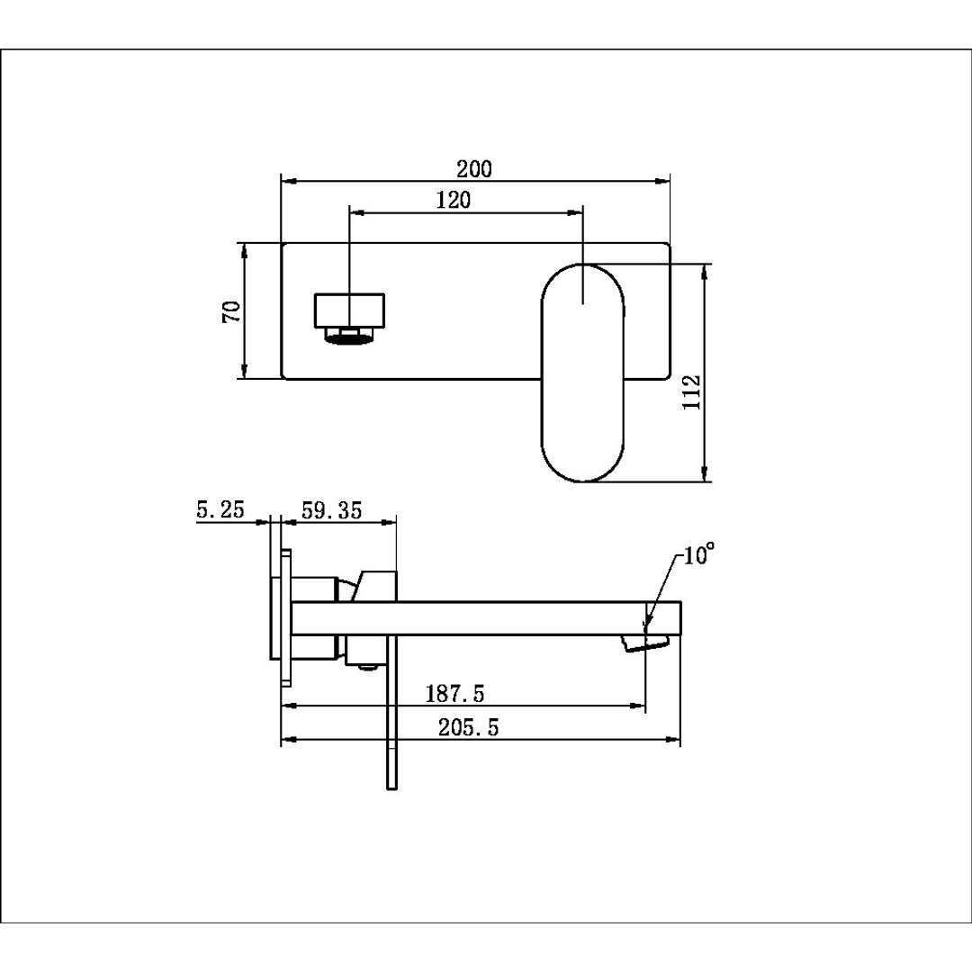 Nero Ecco Wall Basin/Bath Mixer Trim Kits Only - Chrome