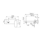 Nero Ecco Wall Basin/Bath Mixer Trim Kits Only - Gunmetal