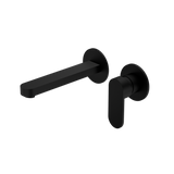 Nero Ecco Wall Basin/Bath Mixer Separate Back Plate - Matt Black