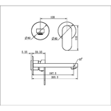 Nero Ecco Wall Basin/Bath Mixer Separate Back Plate - Brushed Nickel